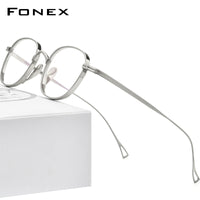 FONEX Titanium Brillengestell Herren Runde Brille F85649