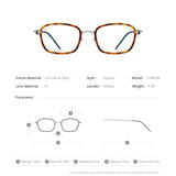 FONEX Alloy Glasses Frame Men Square Screwless Eyeglasses F98638
