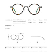 FONEX Acetate Titanium Glasses Frame Men Round Eyeglasses F85692