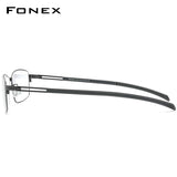 FONEX Alloy Glasses Frame Men Square Screwless Eyeglasses F1011