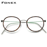 FONEX Titan Brillengestell Herren Runde schraubenlose Brille 7512