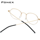 FONEX Titan Brillengestell Herren Runde schraubenlose Brille 7510