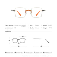 FONEX Acetat Brillengestell Damen Quadratische Optische Brille F85687