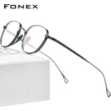 FONEX Titanium Glasses Frame Men Round Eyeglasses F85649