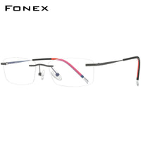 FONEX Titanium Rimless Glasses Men Eyeglasses Frame 9608