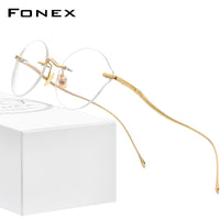 FONEX Titanium Rimless Glasses Women Eyeglasses Frame 8534