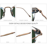 FONEX Titanium Acetate Men UV400 Square Polarized Sunglasses F85648