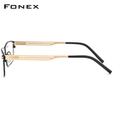 FONEX Titanium Glasses Frame Men Square Screwless Eyeglasses 8531