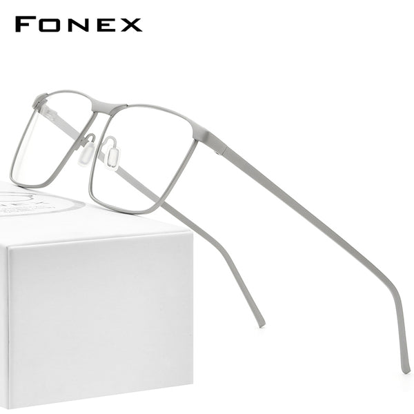 FONEX Titanium Glasses Frame Men Square Eyeglasses 8526