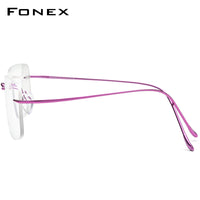 FONEX Titanium Randlose Brille Herren Brillengestell F85634