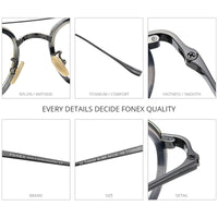 FONEX Acetate Titanium Glasses Frame Men Square Eyeglasses F9025