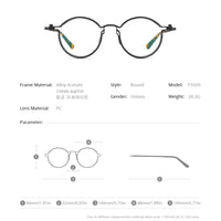 FONEX Alloy Glasses Frame Men Round Screwless Eyeglasses F1029