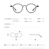 FONEX Legierung Brillengestell Herren Runde schraubenlose optische Brille F1029