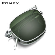 FONEX Titanium Men Folding Polarized Sunglasses T839