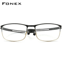 FONEX Titanium Glasses Frame Men Square Screwless Eyeglasses 8529