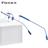 FONEX Titanium Rimless Glasses Men Eyeglasses Frame F85643