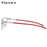 FONEX Legierung Brillengestell Männer Quadratische schraubenlose Brille F1010