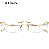 FONEXチタンリムレスメガネ女性用眼鏡フレーム8534