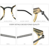 FONEX Buffalo Horn Titanium Brillengestell Männer Optische Brillen F98637