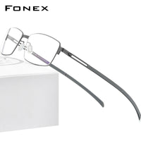 FONEX Legierung Brillengestell Männer Quadratische schraubenlose Brille F1011
