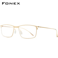 FONEX Titanlegierung Brillengestell Männer Quadratische Brille 8105