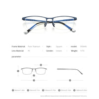 FONEX Titanium Glasses Frame Men Square Eyeglasses F85640