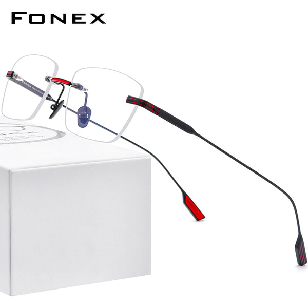 FONEX Titanium Rimless Glasses Men Eyeglasses Frame F85643