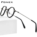 FONEXアセテートチタンメガネフレームメンズスクエア光学眼鏡F85700