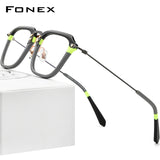 FONEX Acetate Titanium Glasses Frame Men Square Eyeglasses F85684