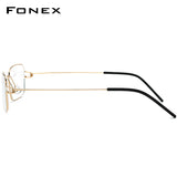 FONEX Titanium Alloy Glasses Frame Men Square Screwless Eyeglasses 98606