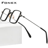 FONEX Acetat Brillengestell Damen Quadratische Optische Brille F85687