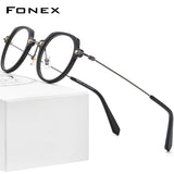 FONEX Acetate Titanium Glasses Frame Women Eyeglasses F85711