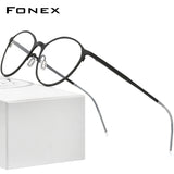 FONEX Titanium Glasses Frame Women Round Eyeglasses 8525