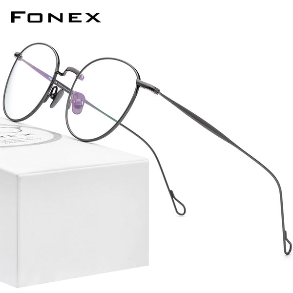 FONEX Titanium Glasses Frame Women Round Eyeglasses F85645