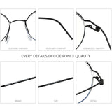 FONEX Titanlegierung Brillengestell Herren Runde schraubenlose Brille 98634