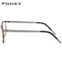 FONEX Legierung Brillengestell Männer Quadratische schraubenlose Brille 98629