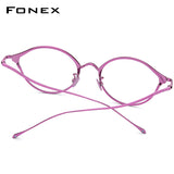 FONEX Titanium Glasses Frame Men Round Eyeglasses F85640