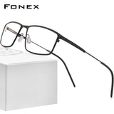 FONEX Legierung Brille Männer Myopie optische quadratische schraubenlose Brille F1022