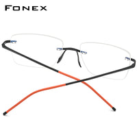 FONEX Titanium Rimless Glasses Men Eyeglasses Frame 8557