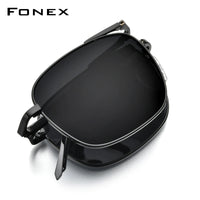 FONEX Titanium Men Folding Polarized Sunglasses T839