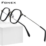 FONEX Acetate Titanium Glasses Frame Men Square Eyeglasses F85679