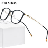 FONEX Alloy Glasses Frame Men Square Screwless Eyeglasses F1016