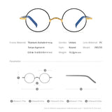 FONEX Pure Titanium Glasses Frame Men Round Eyeglasses F85735