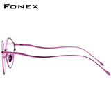FONEX Titanium Glasses Frame Men Round Eyeglasses F85657