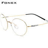 FONEX Legierung Brillengestell Männer Myopie Optische schraubenlose Brille F1028