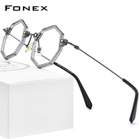FONEX Acetate Titanium Glasses Frame Women Eyeglasses F85713