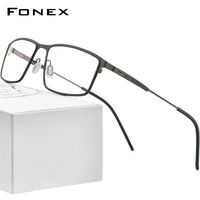 FONEX Legierung Brille Männer Myopie optische quadratische schraubenlose Brille F1022