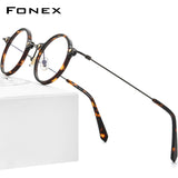 FONEX Acetat Brillengestell Herren Runde Optische Brille F85673