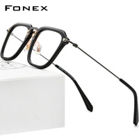 FONEX Acetat Titan Brillengestell Männer Quadratische Optische Brille F85684