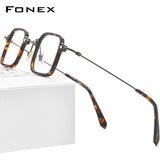 FONEX 아세테이트 안경 프레임 남자 사각 광학 안경 F85672